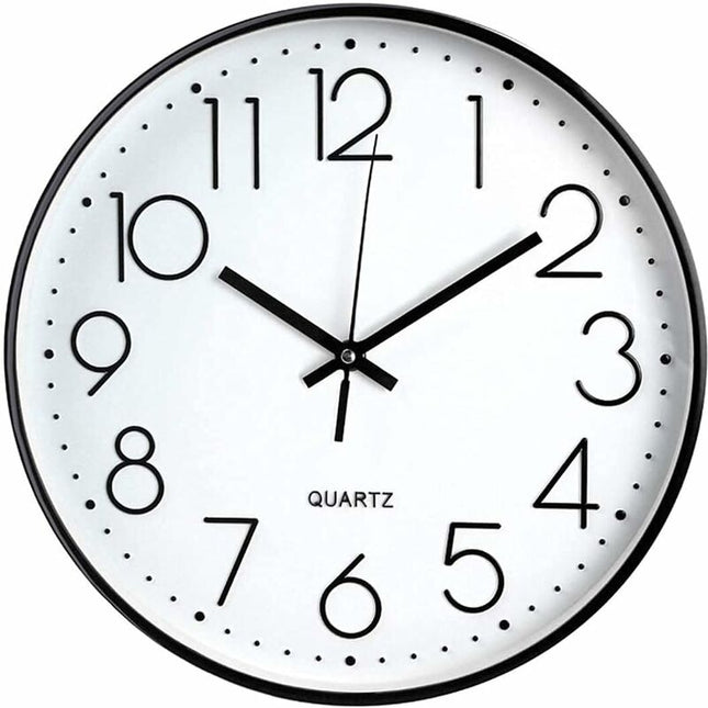12 Inch Modern Wall Clock, Battery Operated Silent Quartz Kitchen Clock ROund Easy To Read For Home/Office/School,.