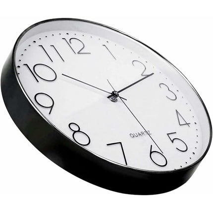 12 Inch Modern Wall Clock, Battery Operated Silent Quartz Kitchen Clock ROund Easy To Read For Home/Office/School,.