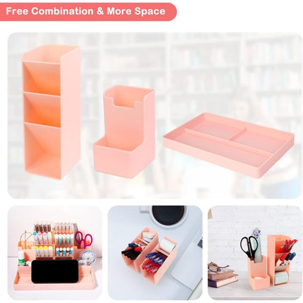 Desk Organizer, 5 Pieces Multifunctional Desk Pen Holder, Plastic Desk Storage Organizer For Kids For Stationery,.