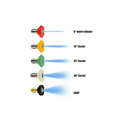 Pressure Washer Spray Nozzle Tips, 1/4 Degree Quick Connect, Multi-Degree Pressure Washer Parts.
