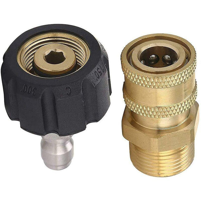 Pressure Washer Adapter Set M22 To 1/4 Inch Quick Connect Kit, M22 14Mm To 1/4 Inch Quick Connect Kit.