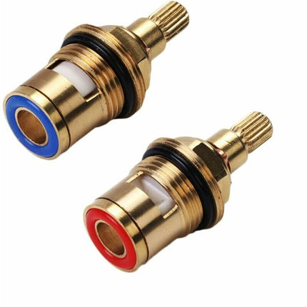 Ceramic Disc Head, Pair Of Universal Replacement Ceramic Faucet Cartridges, 1/2" Quarter Turn 20 Notches X 51Mm.