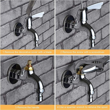 Ceramic Disc Head, Pair Of Universal Replacement Ceramic Faucet Cartridges, 1/2" Quarter Turn 20 Notches X 51Mm.