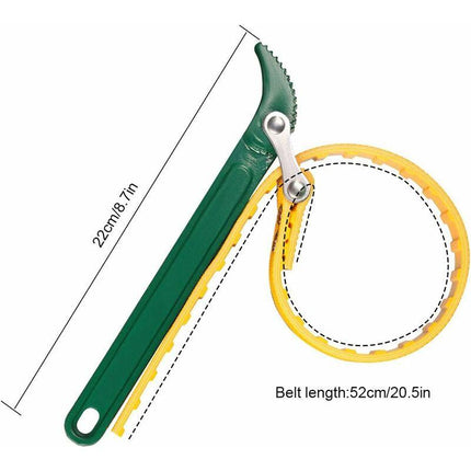 Oil Filter Strap Wrench - 8 Inch Multi-Function Rubber Strap Wrench Bottle Opener Ratchet Wrench Adjustable Tubes Hand.