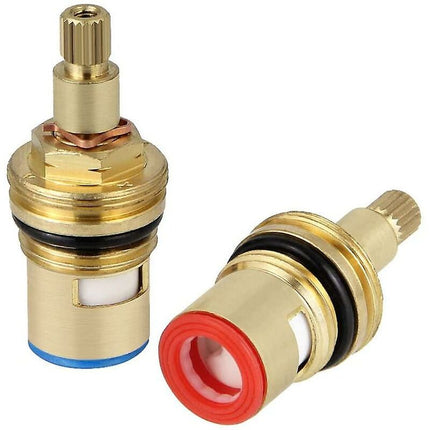 2 pcs Ceramic Disc Head, 1/2" Ceramic Cartridges, Universal Brass Faucet Replacement 20 Notches X 53Mm Replacement For.