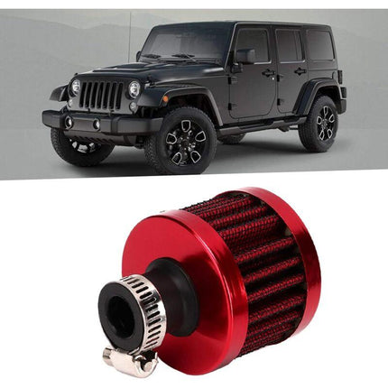 Air Filter, 25Mm 1In Mini Cold Crankcase Breather Turbo Fan Air Intake Filter For Car Motorcycle(Red).