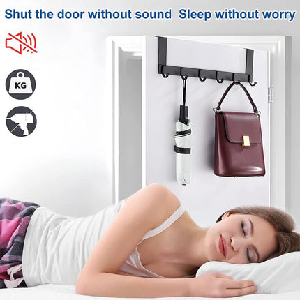 Coat Rack For Door, Black Stainless Steel Coat Hook, 6 Hooks Coat Rack For Bedroom Bathroom Kitchen Door Türhaken-6.