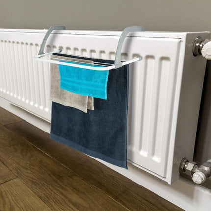 Clothes Dryer - Hanging Clothes Airer For Radiator And Balcony, Small Size, Large 3M Drying Capacity, White, 50Cm Length.
