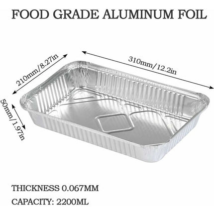 25 pcs Aluminum Foil Trays Barbecue Accessory For Cooking, ROasting, Baking, Freezing And Storing Large Aluminum Foil.