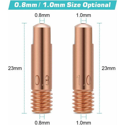 Mig Contact Nozzle, Welding Contact Tips, 20 pcs Copper Contact Tip For 15Ak Mig Welding Torch Consumables(0.8).