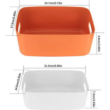 6 Pieces Plastic Storage Basket With Handles, Small Storage Box Organizer For Bathroom, Kitchen, Bedroom, Cosmetics,.