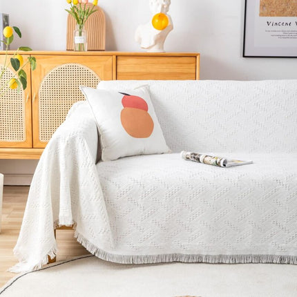 Multifunction Sofa Towel Bed Cover Large Size Sofa Cover 3 Seater 180X230Cm White.