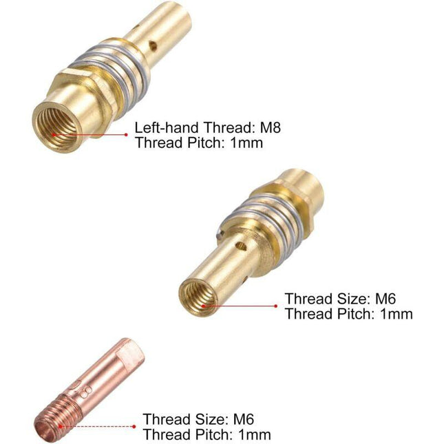 Melt Inert Gas (Mig) Welding Torch Accessory Kit 0.8Mm Conductive Contact Tip Nozzle Connection Bar 15Ak Consumables,.