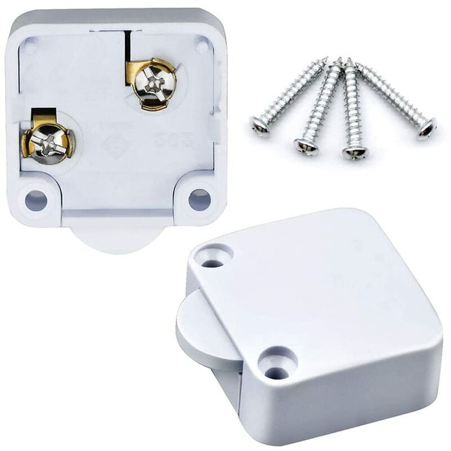 2 pcs Cabinet Cupboard Switch 2A/250V Automatic Switch Cupboards For Applies To Various Lighting Fixtures And All Types.