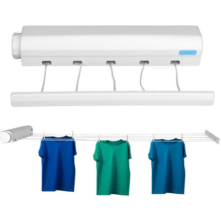 Retractable Clothesline Portable Home Indoor Outdoor Plastic Clothes Drying ROpe Wall Mount Compact Clothes Line.