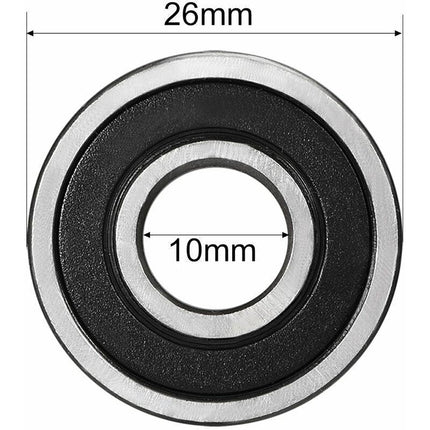 8 pcs Deep Groove Ball Bearing 6000Rs Two Sealed 10X26X8Mm Carbon Steel.
