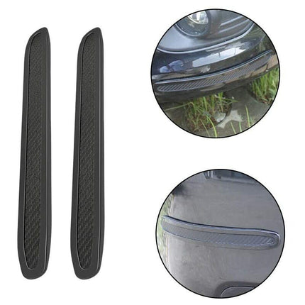 Car Bumper Protector 2 Pieces Universal Flexible Car Bumper Protector Strip Bumper Guard Protector Carbon Fiber Front.