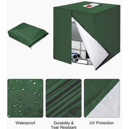 1000L Ibc Tank Cover, 420D Water Tank Cover, Anti-Uv Tank Protection Cover, Ibc Tank Protective Cover With Zipper, 120.