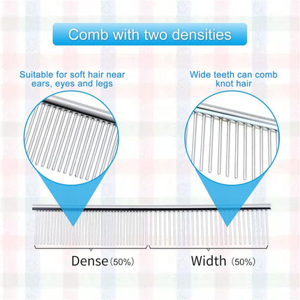 Stainless Steel Dog Comb Pet Grooming Brush Grooming Tools For Small Medium Large Animals Cats Horses (S).