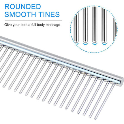 Stainless Steel Dog Comb Pet Grooming Brush Grooming Tools For Small Medium Large Animals Cats Horses (S).