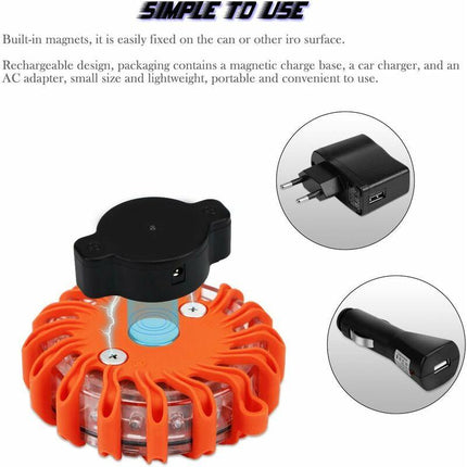 Aozbz Safety LED ROad Signal Light With 9 Flashing Modes For Cars, Caravans, Boats, Bikes,.