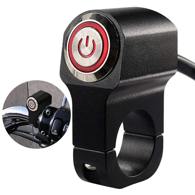 1 Piece 12V Motorcycle Atv 22Mm (7/8") Handlebar Button Switch Hazard Headlight Brake Fog Light On Off Switch (Red).