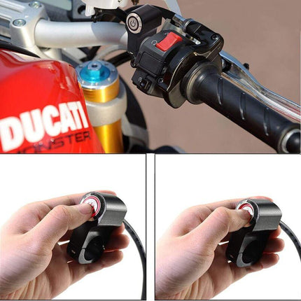 1 Piece 12V Motorcycle Atv 22Mm (7/8") Handlebar Button Switch Hazard Headlight Brake Fog Light On Off Switch (Red).