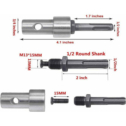 Garden Auger Power Drill Adapter For Corded Drill And Cordless Drill, Sds Plus Thread Keyless Chuck ROund Shank Adapter.