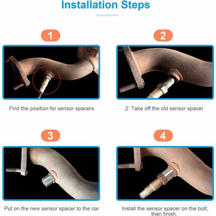 2 pcs Oxygen Sensor Extender Spacer Extension For Car Engine Exhaust Systems M18 X1.5, 45Mm Lambda Sensor.