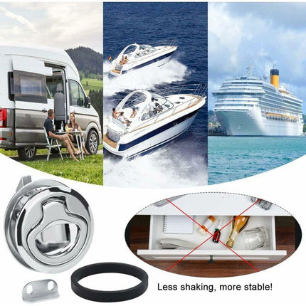 2 pcs Zinc Alloy Flush Hatch Latch Boat Hatch Latch Boat Pull Latch Flush Hatch Latch Lock For Furniture, Drawers,.
