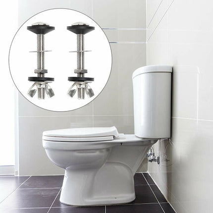 Toilet Bolt Tank To Bowl Bolt Kit, 2 pcs Screw Cassette Kit, Universal Stainless Steel Toilet Fixing, Easy To Install.