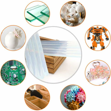 10 Clear Hot Glue Sticks 7 X 100Mm - Extra Strong Glue For Hot Glue Gun, Solvent Free, Fast Drying.