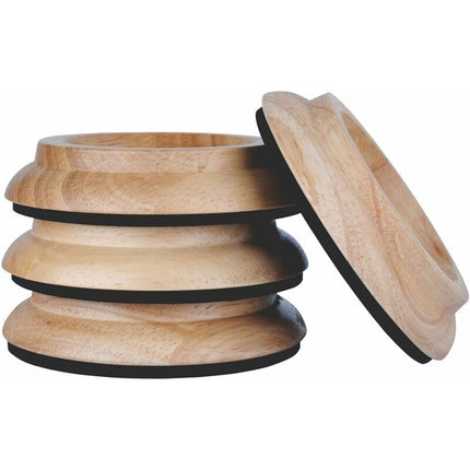 4 pcs Set Hardwood Cups - Furniture Leg Protector Pads Natural Oak..