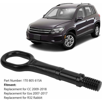 Tow Hook Screw, Metal Car Tow Hook Heavy Duty Towing Hook Bumper Trailer Ring 1T0 805 615 A Replacement For Cc For.