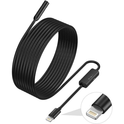 Endoscope For Iphone, Inspection Camera With 7.9Mm Lens For Iphone&Ipad, 5M Semi-Rigid Cable Borescope Ip68 Waterproof,.