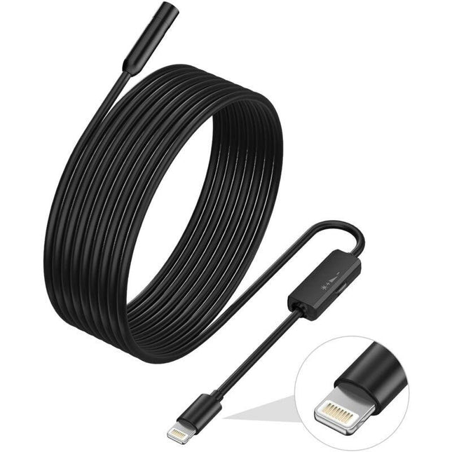 Endoscope For Iphone, Inspection Camera With 7.9Mm Lens For Iphone&Ipad, 5M Semi-Rigid Cable Borescope Ip68 Waterproof,.