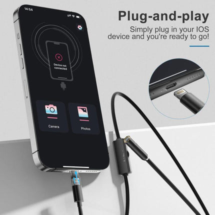 Endoscope For Iphone, Inspection Camera With 7.9Mm Lens For Iphone&Ipad, 5M Semi-Rigid Cable Borescope Ip68 Waterproof,.