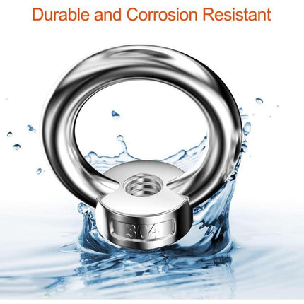 12 pcs Ring Nut, 304 Stainless Steel Ring Nuts, M8 Eye Nut, Eye Nuts, Lifting Rings, Eye Bolt For Lifting Accessories.