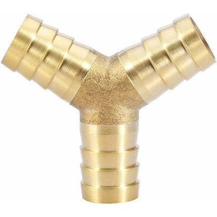 Brass Hose Barb, 3 Way Y Type Brass Hose Barbed Fitting Adapter Connector For Water/Oil/Gas/Air Pipes (12Mm 1Pc).