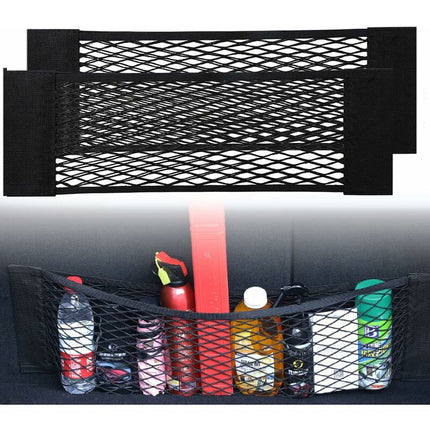 [2 Pack] Car Trunk Net, Trunk Storage Net, Large Size 80 X 25 Cm, Bottles, Groceries, Storage Add On Organizers For Car.