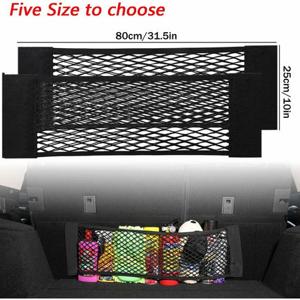 [2 Pack] Car Trunk Net, Trunk Storage Net, Large Size 80 X 25 Cm, Bottles, Groceries, Storage Add On Organizers For Car.