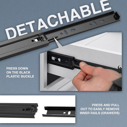 Drawer Slide With DAmper Drawer Slide 45Kg Load Capacity With Ball Bearing 1 Pair.