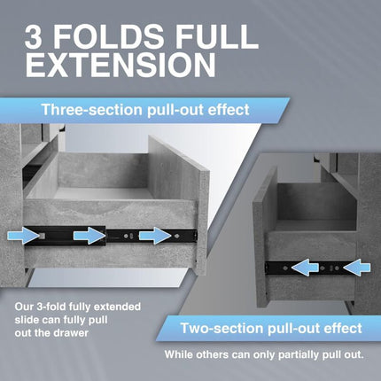 Drawer Slide With DAmper Drawer Slide 45Kg Load Capacity With Ball Bearing 1 Pair.
