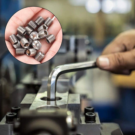 200 pcs Stainless Steel Grub Screws, M3 M4 M5 M6 M8 Machine Screws, Assortment Kit Fasteners Grub Screws.