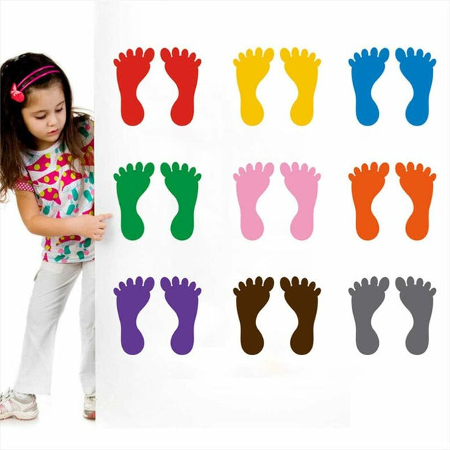9 Pairs Footprint Stickers For Floor, Wall, Stairs To Guide Directions.