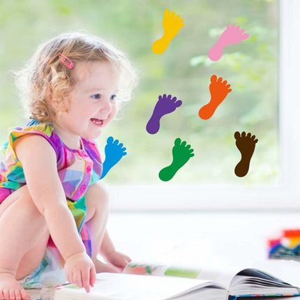 9 Pairs Footprint Stickers For Floor, Wall, Stairs To Guide Directions.