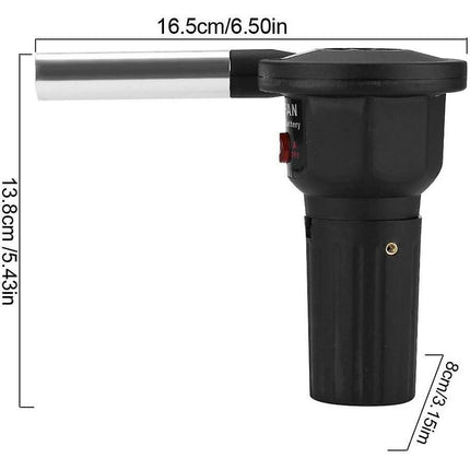 Barbecue Blower - Portable Electric Barbecue Fan For Outdoor Camping Bbq Black.