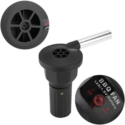 Barbecue Blower - Portable Electric Barbecue Fan For Outdoor Camping Bbq Black.