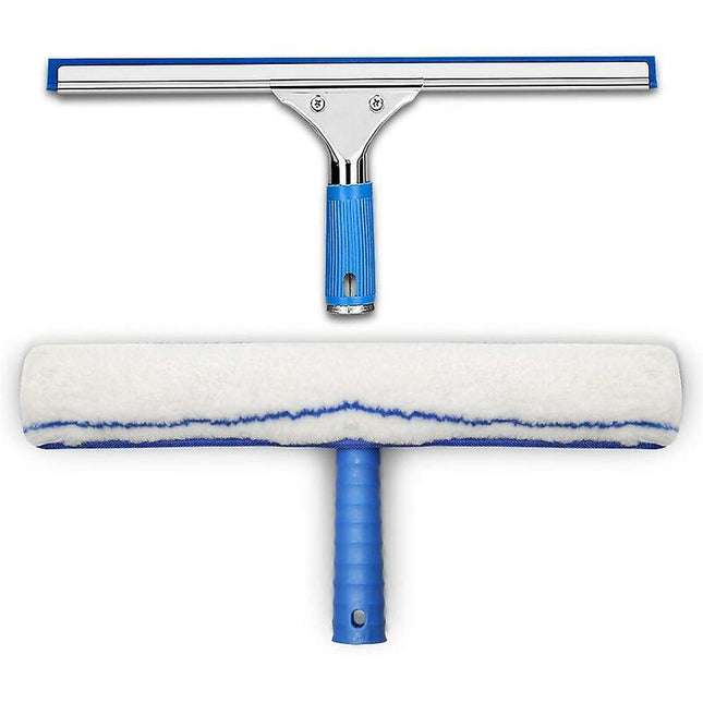 Window Cleaning Kit, Window Squeegee And Microfiber Cloth, Shower Squeegee With Rubber Lip, Window Cleaning Tool, 35Cm.