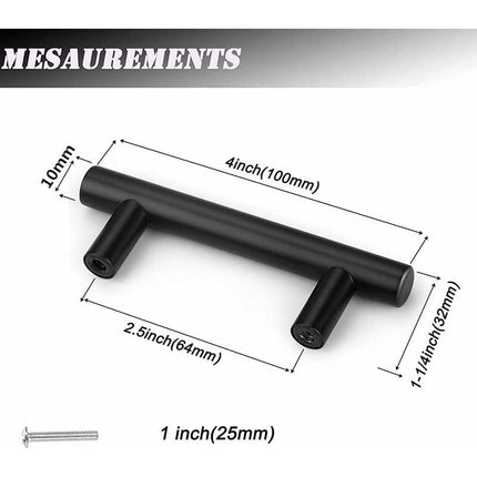 20 pcs Black Furniture Handle Black Kitchen Cabinet Handle T Handles Black Drawer Cupboard Center Distance 64Mm.